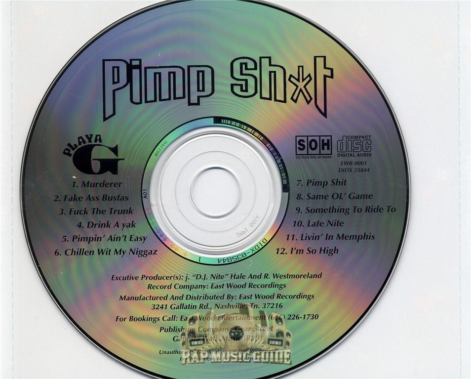 Playa G - Pimp Shit: 1st Press. CD | Rap Music Guide